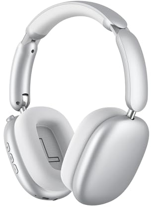 Wentronic Y02 Active Noise Cancelling Headphones,60H Battery,5 EQ Music Modes,Hi-Res Audio,Deep Bass,Foldable Wireless Over Ear Bluetooth 5.4 Headset,Breathable Leather Earpads (Silver)