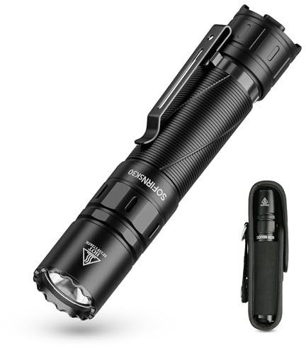 Sofirn SK30 Linterna LED Recargable USB C 3000 Lúmenes Linterna Táctica Superbrillante Con 6 Modos De Iluminación, 392M Máx, Con Batería Para EDC Emergencias Camping Al Aire Libre Búsqueda
