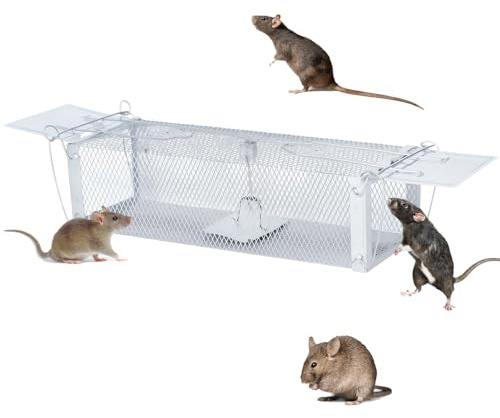 Lebendfalle Maus, Marderfalle Lebendfalle, Doppeltür Design, 410x140x110mm, Ideal Für Jäger Und Tierschutzvereine, Effektiv Gegen Mäuse Und Marder Im Garten Und Haus