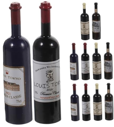 HEMOTON 12 para Casa de Muñecas, Juego de 12 Piezas Botellas Tintas y Colores Variados, Accesorios para Decoración y Manualidades Infantiles