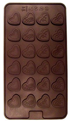 'Silicone Mould for Chocolate Reed or Mini Macarons Hearts
