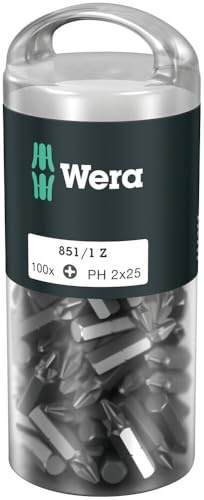 Wera 05072441001 851/1 Z DIY, Phillips Bits, PH 2 x 25 mm, 100-teilig