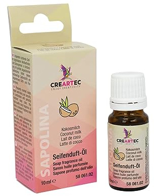 Artidee Creartec - Olio profumato naturale e sapone, fragranza: latte di cocco, aroma di sapone per la produzione di saponi profumati, palline da bagno, ecc. Vegano, 10 ml, prodotto in Germania