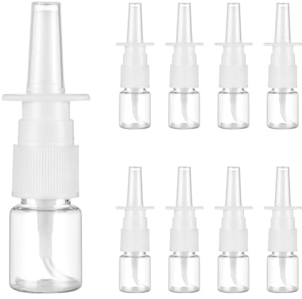 ULTECHNOVO 5ml Nasal Spray Bottles, 20 PCS Refillable Fine Mist Bottles | 20 clear empty nasal spray bottles with fine mist pumps and protective caps for carrying saline rinse and liquids