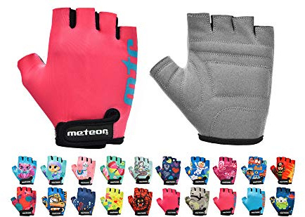 meteor Guantes de Ciclismo Niñas y Niños - Guantes Bicicleta para Infantil MTB BMX Carretera Montaña sin Dedos