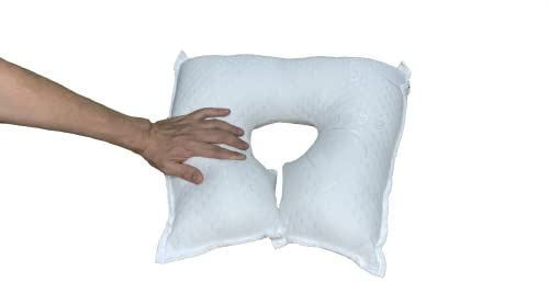 Gar Medical Almohada Antiescaras Herradura especifico Postoperatorio Ocular y Tratamiento de Astigmatismo, Cataratas- Almohada ortopedica con Funda de Tejido Aloe Vera