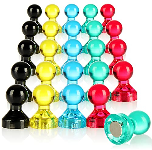 Robin Goods® 25x aimants pour Tableau Blanc - aimants colorés en Forme de cône - ustensiles de Bureau - Mini - aimants (25 pièces - colorées)