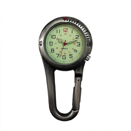LATTCURE Taschenuhr mit Karabine, Schwesternuhr Rettungsdienst Zubehör, Karabiner Uhr, Krankenschwester Uhren Uhr mit Clip, Taschenuhr Schlüsselbund Damen, Herren, Doktorkrankenschwester