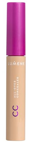 LUMENE CC Color Correcting All-Over Concealer | Leggero, coprenza media modulabile | Uniforma il tono e illumina l'incarnato | Tonalità 02 Medium | Vegano | 8,5 ml