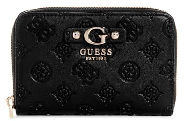 Guess Damen Gerty Medium Zip Around Wallet, Schwarz, Einheitsgröße