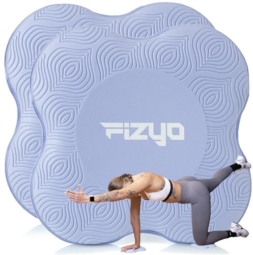 Fizyo Lot de 2 genouillères de yoga Protège-genoux antidérapants Coussin De Pad Genouillère, Tapis Yoga Antidérapantsnoires, Support Genoux pour Le Yoga (Bleu)