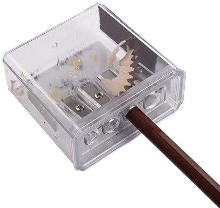 Taille-crayon portable avec couvercle transparent - 4 trous - Avec pointe longue - Pour esquisse, fusain, crayons de couleur