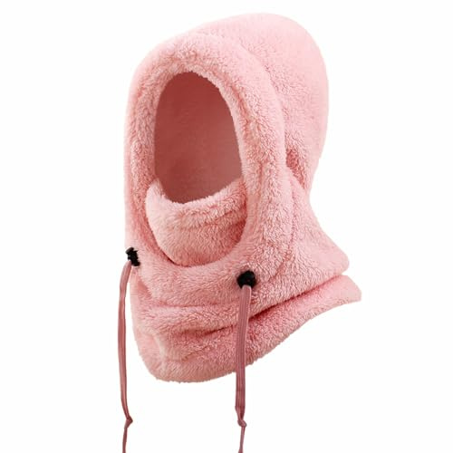 CBMZHF Sciarpa invernale con cappuccio 3 in 1 per bambini, 3-15 anni, 31 cm, unisex, ideale come regalo per ragazze e ragazzi, colore: rosa