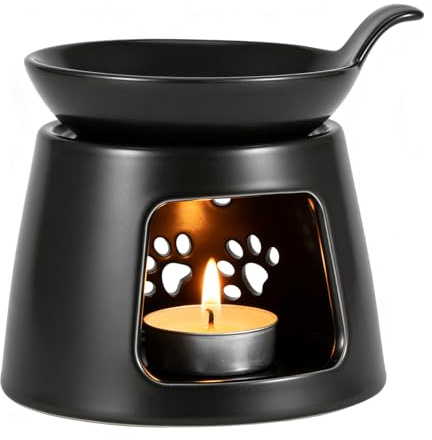 Weskjer Gran lámpara aromática de cerámica, lámpara aromática con portavelas y cuenco de aceite aromático, difusor para aceites esenciales, ambientadores de ambiente, vela de té