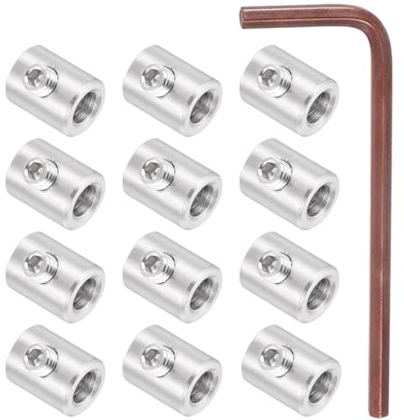 PATIKIL 12Pcs Wire Rope Clips Set,M4 304 Stainless Steel Double Holes Lock Cable Clamps Secure Fasteners for 3mm Dia with M6 Hexagon Spanner Screws for Clothesline Cable Rigging, Silver