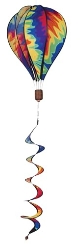Hot Air Balloon Hanging Garden Spinner 16 - Vibrant Tie Dye Design, Weather-Resistant Outdoor Decor, Durable & Lightweight for Patios, Yards, and Gardens - Eye-Catching Wind Spinner