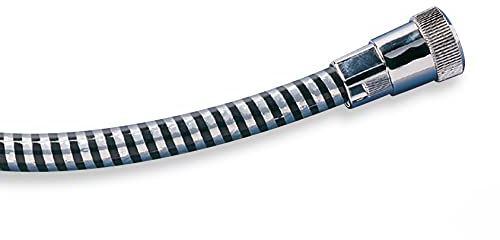 Tatay Reinforced Shower Hose Loop, 2M, PVC Flexo, Universal Thread G 1/2, Black Chrome