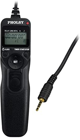 PHOLSY P6 Timer Camera Remote Control Cable with Intervalometer for Panasonic S5, S1, G95, G91, FZ10002, G9, GH5, G85, G81, GX8, GX7, GH4, GH3, FZ2500, FZ2000,FZ1000, FZ330, FZ300, FZ200