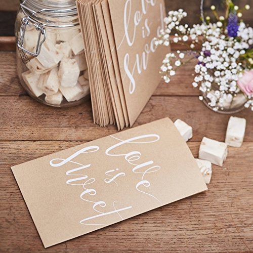 Candy Bar - Set di 20 sacchetti rustici