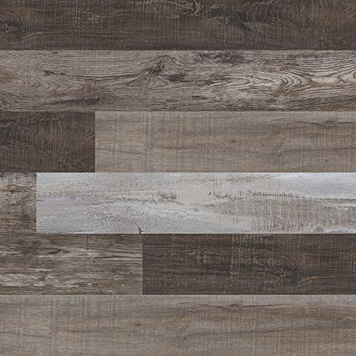 MSI McKenna 7 in. x 48 in. Luxury Vinyl Flooring, Rigid Core Planks, LVT Tile, Waterproof LVT, Wood Grain Finish Windswept Gray Brown, 12 MIL Wear Layer, 5 mm Thick, 23.77 sq. ft./Case