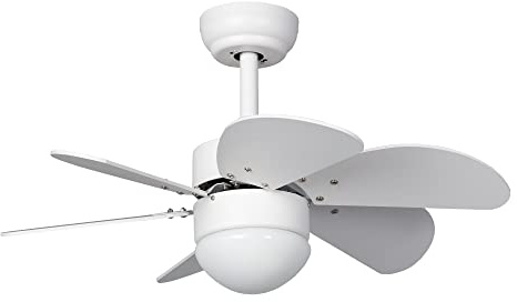 TECHBREY - LED-Deckenventilator Orion | 81cm DC-Motor | 6 Geschwindigkeiten | Sommer-Winter-Modus | Integrierte 15W LED | Geräuscharm & Energiesparend | Fernbedienung, Weiß