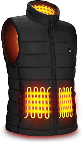 Chaleco Calentador, AGUG Chaleco Calefactable Eléctrico 3 Niveles de Temperatura Chaleco Térmico para Mujer/Hombre Chaqueta Calefactable para Moto Senderismo Caza Esquí Camping (Batería No) Hombre-XXL