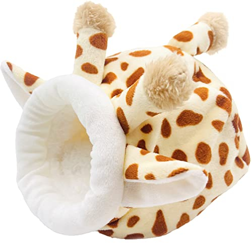 PEZEEU Kleintiere Kuschelhöhle Kleintierbett Hamster Hängematte Kuschelbett Eichhörnchen Schlafnest mit abnehmbarem Pad Warme Winterschlafsack für Eichhörnchen und andere Kleintiere