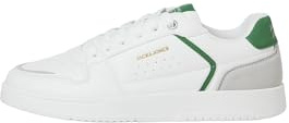 JACK & JONES Herren JFWEALING PU NOOS Sneaker, White/Detail:Trekking Green, 40 EU