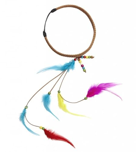 FDCGAS Kopfschmuck - 1 pcs Haarband mit Federn, für Erwachsene, Boho-Kopfschmuck, Hippie, Indianerin, Karneval, Fasching, Fastnacht, Mottoparty, Halloween