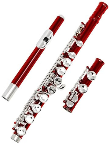 Flauto Flauto rosso 16 fori aperti chiusi Chiave C Strumento musicale da concerto per flauto traverso professionale