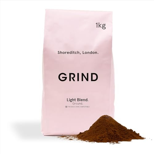 Grind Light Blend Ground Coffee – 1kg Bag – 100% Arabica – Suitable for Cafetière, Moka Pot, AeroPress and Filter Brew – Ethically Sourced and Locally Roasted – Light Roast