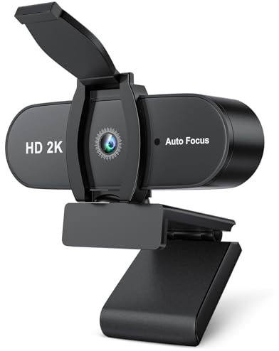 OFFCUP Webcam for PC with Microphone, 2K HD Web Camera with Privacy Cover, Plug and Play USB Streaming Camera, Wide Angle Web Cam for Desktop Laptop Studying Conference Gaming