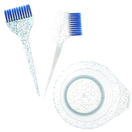 SOIMISS Kit De Teinture Pour Cheveux 3 Pièces Brosse Et Bols De Teinture Réutilisables Taille Moyenne Transparent Échelle Pour Salon Professionnel Coloration à Domicile