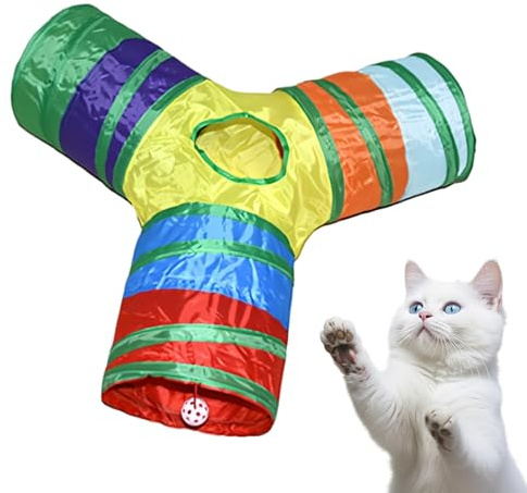 De Juego Para Gatos 3 Vías Plegable Colorido Antigarras Enriquecimiento