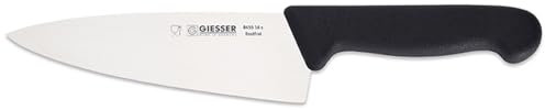 Giesser seit 1776 - Made in Germany - Kochmesser schwarz, Basic Black, Klinge 16 cm, rutschfest, scharfes Küchenmesser spülmaschinenfest, rostfrei