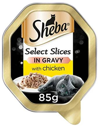 Sheba Select Slices Cat Trays with Chicken in Gravy, 85 g