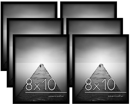 Americanflat 10x8 Photo Frames in Black - Set of 6 - Gallery Wall Picture Frame with Shatter-resistant Glass - Horizontal and Vertical Formats for Wall and Tabletop