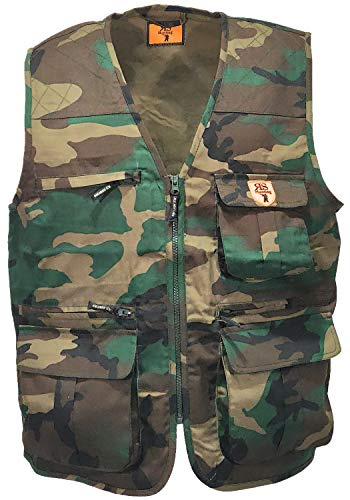 Fratelli ditalia Gilet Pesca Multitasche Caccia Pesca Uomo Cotone Soft Air tiro tattic (Mimetico, M)