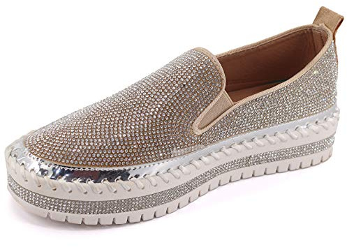 Espadrilles Med Blanka Silver Paljetter (39)