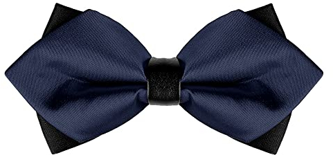 Allegra K Herren Pre-Tie Kragen einfarbige spitze Smoking Fliege Fliege für Hochzeitsfeier Navy blau One Size
