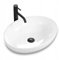 Rea Waschbecken Waschtisch Aufsatzwaschbecken Keramik Handwaschbecken Aufsatz Waschschale Oval Weiß 40x52