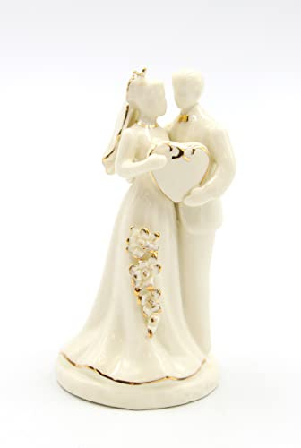 Cosmos Gifts 30718 - Statuetta di coppia in porcellana color avorio, altezza 10,6 cm