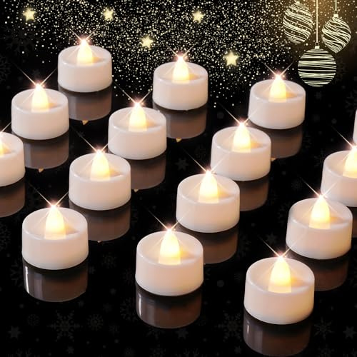 BEICHI 12-Pack Timer Tea Lights Candles Battery Operated, LED Tea Lights with Timer, Built-in 6 Hours Timer Flameless Tea Candle, Tealights Flickering Votive Candles 1.5'' D x 1.3'' H (Warm White)