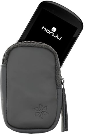 honju Bike Leder Tasche für Garmin EDGE 830/530 (inkl. Solar-Versionen) E-Bike/Pedelec (Displayschutz, Schutz vor Kratzer & Schmutz) - schwarz
