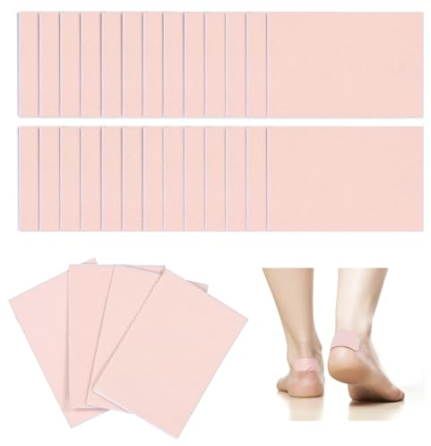 30 Blatt Moleskin Klebeband für Füße, 7,5x5cm Blasen Pads Blasenprävention Pads für Fußabsätze, Gemütliche Flanell-Klebepflaster Blasenpflaster für Damen und Herren