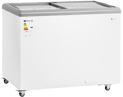 Royal Catering RCFGDF-280 Gefriertruhe 280 L Glastüren abschließbar Kühltruhe Tiefkühltruhe Tiefkühler Gefriertruhe groß