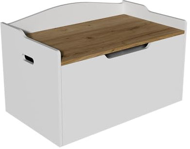 Vicco Spielzeugtruhe Luzern, Spielzeugkiste, Weiß, 78 x 50 cm