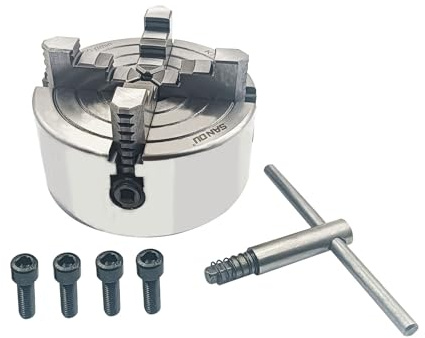 K72-125 Lathe Chuck 5 Inch 4-Jaw,Lathe Chuck Independent Reversible Jaw,Metal Turning Machine Accessories,for Lathes Machine (K72-125)