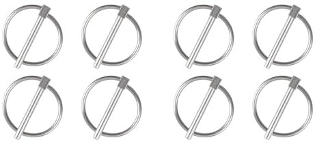 Spourita Lot de 8 goupilles pliantes, diamètre 4,5 mm, acier inoxydable 316, épingles à nourrice rondes, goupilles de retenue de goupilles de retenue, attaches à clapet