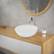 LuxeBath Waschbecken Keramik, rund Ø 400 x 147 mm, Weiß, Aufsatzwaschbecken für Badezimmer/Gäste-WC, Aufsatzbecken im modernen Design, Waschtisch Waschschale Waschplatz Handwaschbecken Waschschüssel